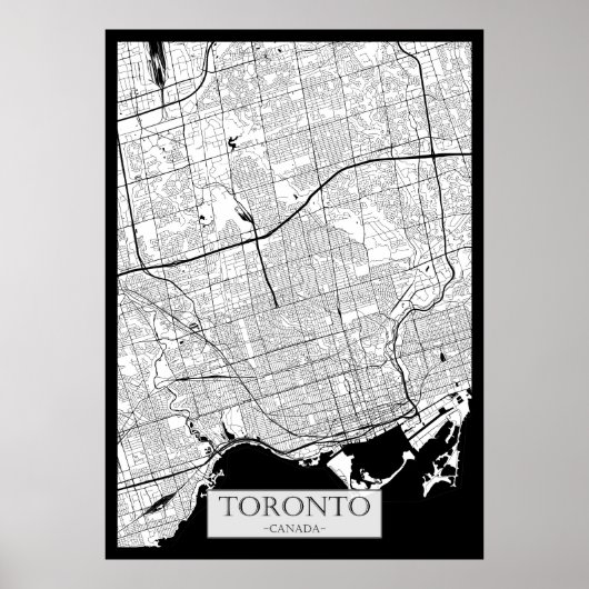 Toronto Canada Kaart Poster (Voorkant)
