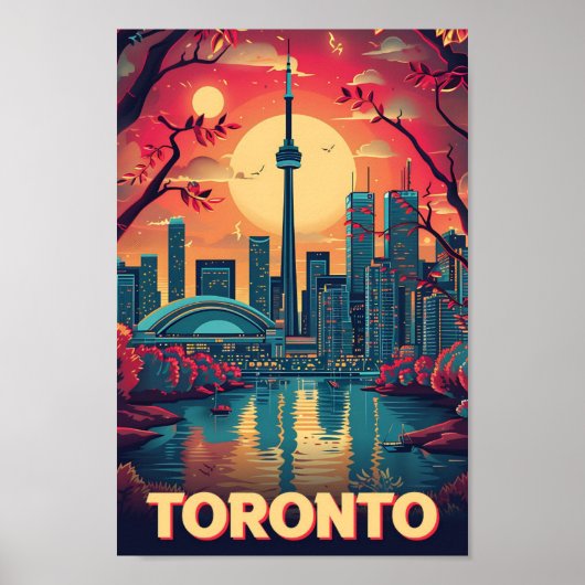 Toronto Canada  Kunst Reizen Illustratie Poster (Voorkant)