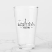 Toronto Canada Lineart Glass Cup Glas (Voorkant)