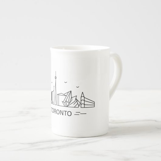 Toronto Canada Lineart Porselein Kop (Voorkant rechts)