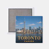 Toronto Canada Modern Silhouet Reisbestemming Magneet (Voorkant / Achterkant)