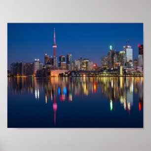 Toronto Canada night cityscape Poster