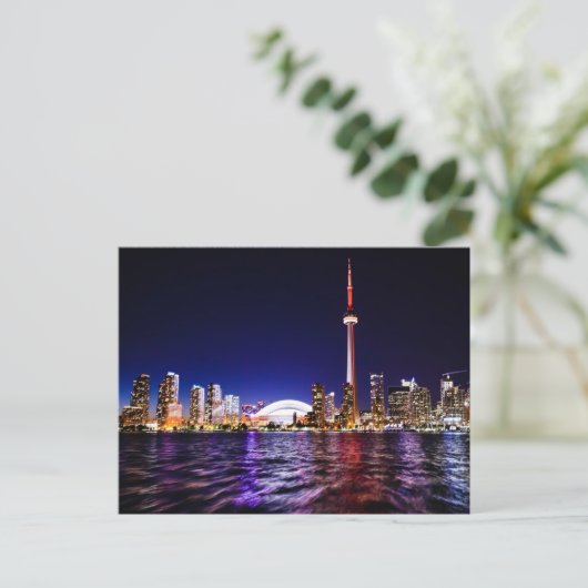 Toronto, Canada Night Skyline Briefkaart (Staand voorkant)