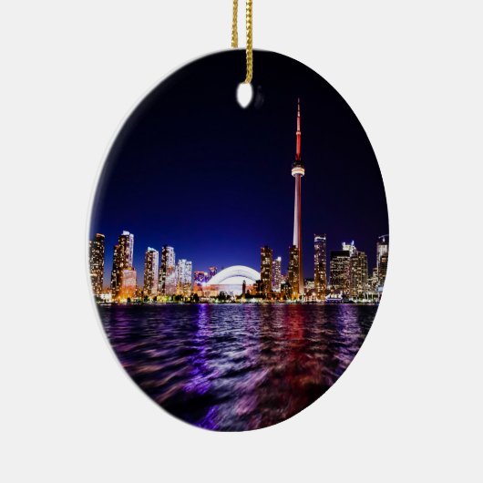 Toronto, Canada Night Skyline Keramisch Ornament (Rechts)