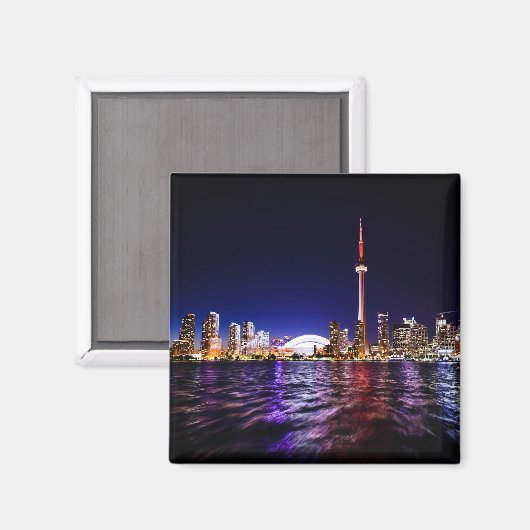 Toronto, Canada Night Skyline Magneet (Voorkant / Achterkant)