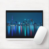 Toronto Canada Nightime Skyline over water gekleur Muismat (Met muis)