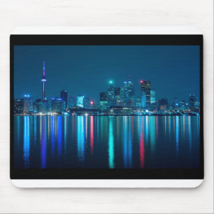 Toronto Canada Nightime Skyline over water gekleur Muismat