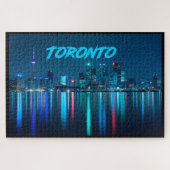 Toronto Canada Nightime Skyline over waternaam Legpuzzel (Horizontaal)