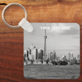 Toronto Canada Ontario Black White Keycha Sleutelhanger (Voorkant)