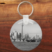 Toronto Canada Ontario Black White  Keychai Sleutelhanger (Voorkant)