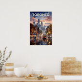 Toronto Canada Reis in Retro Stijl Poster (Keuken)