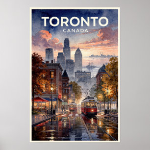 Toronto Canada Reis in Retro Stijl Poster
