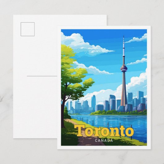 Toronto Canada Reizen Vintage Illustratie Briefkaart (Voorkant / Achterkant)