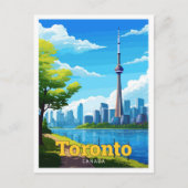 Toronto Canada Reizen Vintage Illustratie Briefkaart (Voorkant)