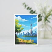 Toronto Canada Reizen Vintage Illustratie Briefkaart (Staand voorkant)