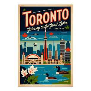 Toronto Canada Retro Reisposter Kunst Perfect Poster