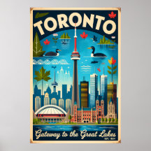 Toronto Canada Retro Reisposter Kunst