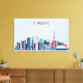 Toronto, Canada | Rode, witte en blauwe skies Canvas Afdruk (Insitu (Woonkamer))
