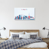 Toronto, Canada | Rode, witte en blauwe skies Canvas Afdruk (Insitu (Slaapkamer))
