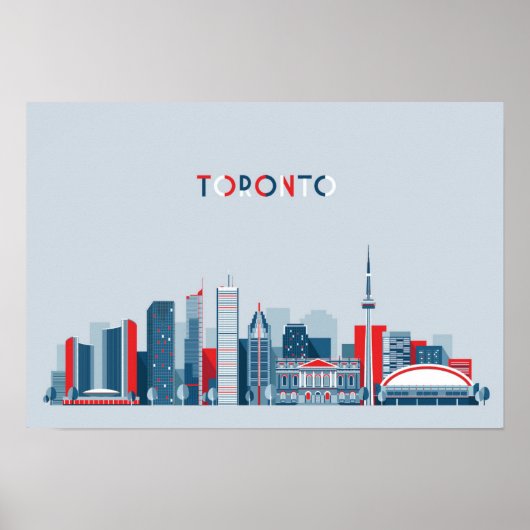 Toronto, Canada | Rode, witte en blauwe skies Poster (Voorkant)