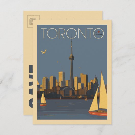 Toronto Canada | Save the date Aankondigingskaart (Voorkant / Achterkant)