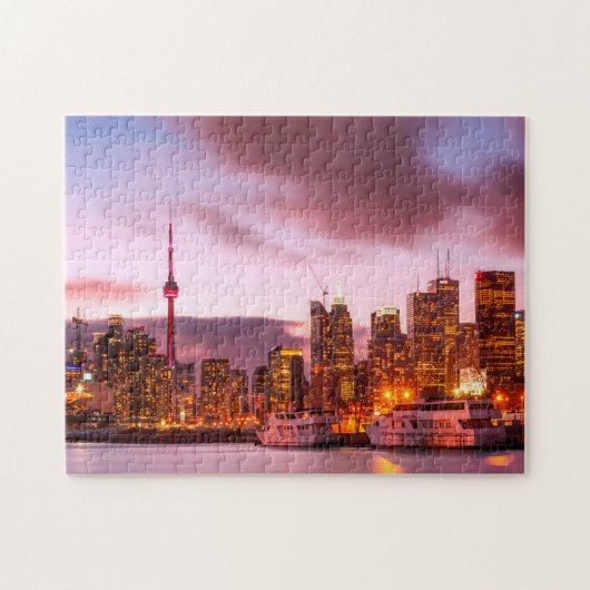 Toronto Canada  silhouet van de stad. Legpuzzel (Horizontaal)