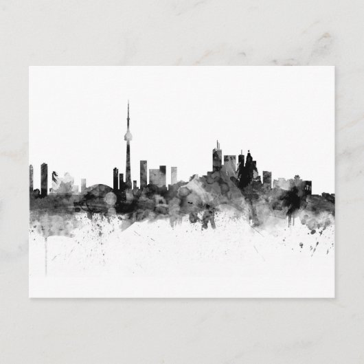 Toronto Canada Skyline Black White Briefkaart (Voorkant)