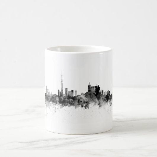 Toronto Canada Skyline Black White Koffiemok (Center)