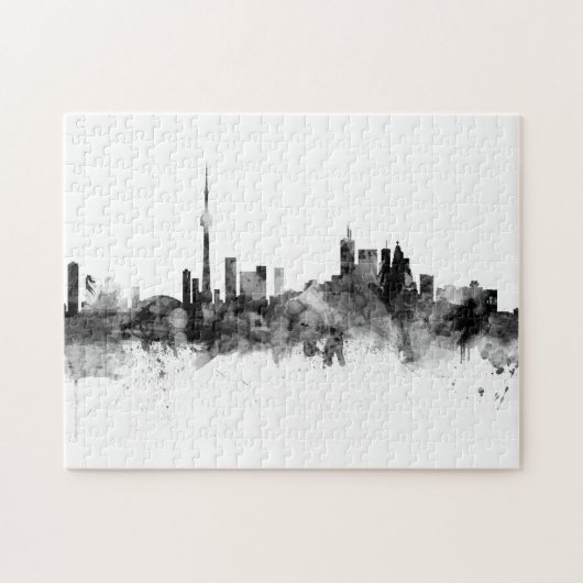 Toronto Canada Skyline Black White Legpuzzel (Horizontaal)