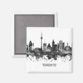 Toronto Canada Skyline BW Magneet (Voorkant / Achterkant)