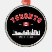 Toronto Canada Skyline City Metalen Ornament (Voorkant)