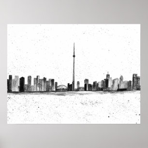 Toronto Canada Skyline  CN Tower Poster