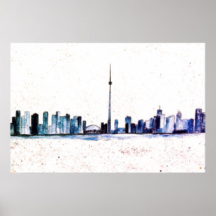 Toronto Canada Skyline CN Tower Poster