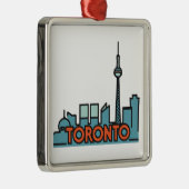Toronto Canada Skyline Metalen Ornament (Rechts)