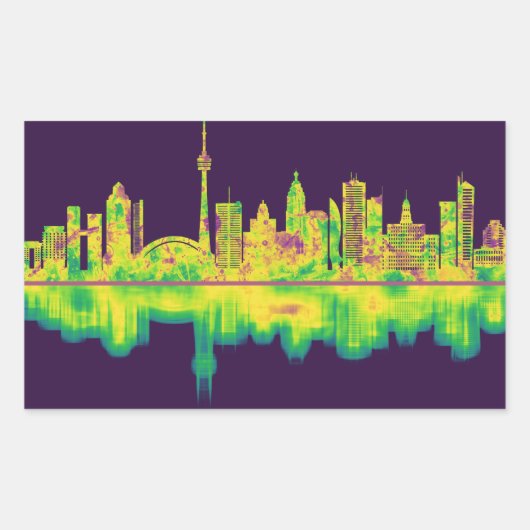 Toronto Canada Skyline Rechthoekige Sticker (Voorkant)