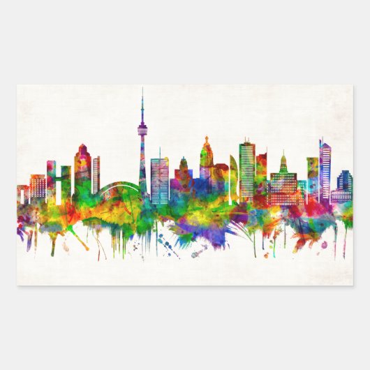 Toronto Canada Skyline Rechthoekige Sticker (Voorkant)