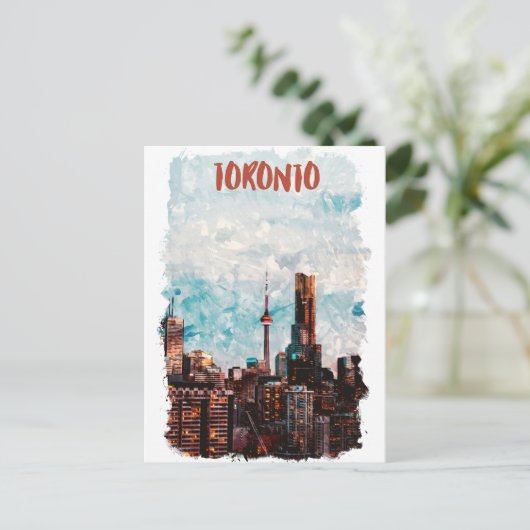 Toronto Canada skyline silhouet Briefkaart (Staand voorkant)