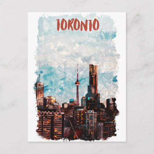 Toronto Canada skyline silhouet Briefkaart (Voorkant)