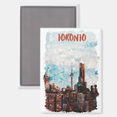 Toronto Canada skyline silhouet Magneet (Voorkant / Achterkant)
