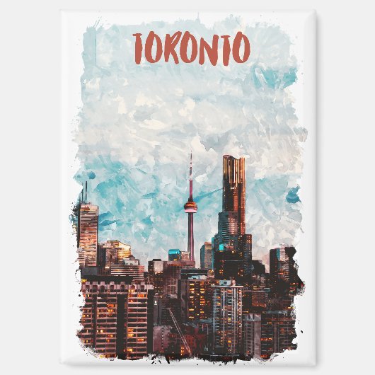 Toronto Canada skyline silhouet Magneet (Voorkant)