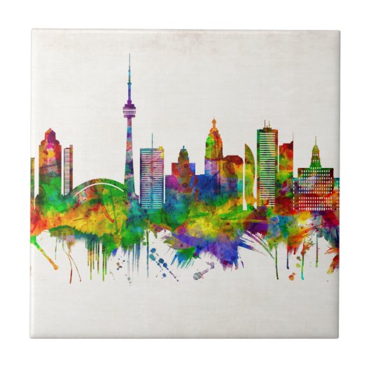 Toronto Canada Skyline Tegeltje (Voorkant)