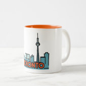 Toronto Canada Skyline Tweekleurige Koffiemok (Voorkant rechts)