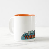Toronto Canada Skyline Tweekleurige Koffiemok (Voorkant links)