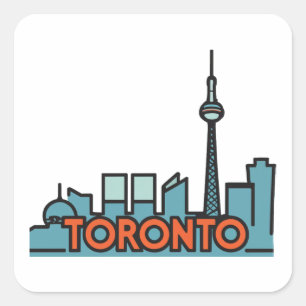 Toronto Canada Skyline Vierkante Sticker