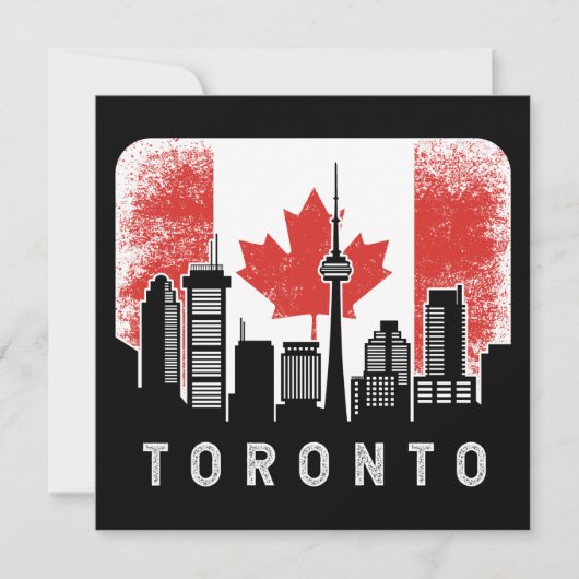 Toronto Canada Skyline  vlag Kaart (Voorkant)