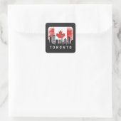 Toronto Canada Skyline  vlag Vierkante Sticker (Tas)
