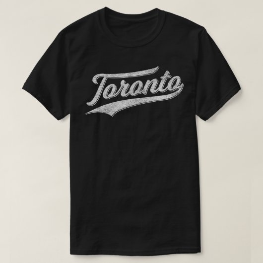 TORONTO CANADA SPORTS BASEBALL SCRIPT CURSIVE FLAG T-SHIRT (Design voorkant)