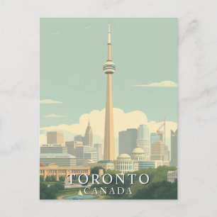 Toronto, Canada Stad Retro Kunst Briefkaart
