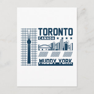 Toronto Canada Stedelijk Silhouet Grafisch Ontwerp Briefkaart
