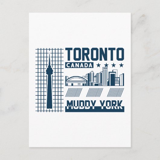 Toronto Canada Stedelijk Silhouet Grafisch Ontwerp Briefkaart (Voorkant)